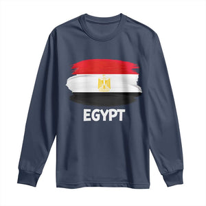 Egypt Flag Misr Pride Long Sleeve Shirt Egyptian Eagle of Saladin Heritage TS02 Navy Print Your Wear