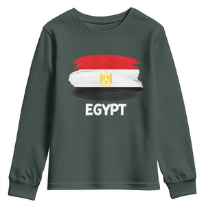 Egypt Flag Misr Pride Youth Sweatshirt Egyptian Eagle of Saladin Heritage TS02 Dark Forest Green Print Your Wear