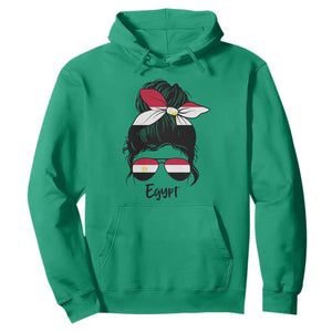 Egyptian Flag Messy Bun Girl Hoodie Patriotic Egypt Women TS02 Irish Green Print Your Wear