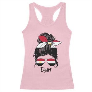 Egyptian Flag Messy Bun Girl Racerback Tank Top Patriotic Egypt Women TS02 Light Pink Print Your Wear