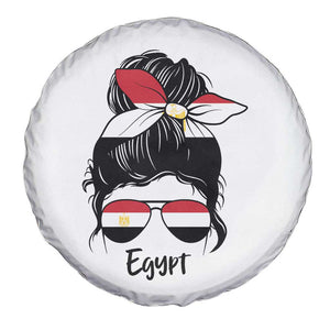 Egyptian Flag Messy Bun Girl Spare Tire Cover Patriotic Egypt Women TS02 Print Your Wear