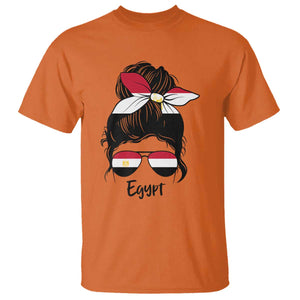 Egyptian Flag Messy Bun Girl T Shirt Patriotic Egypt Women TS02 Orange Print Your Wear