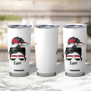 Egyptian Flag Messy Bun Girl Tumbler Cup Patriotic Egypt Women TS02 Print Your Wear