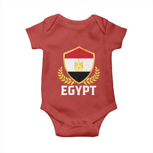 Egypt Coat of Arms Gold Shield Crest Baby Onesie Patriotic Egyptian Flag Heritage Pride TS02 Red Print Your Wear