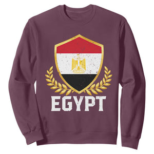 Egypt Coat of Arms Gold Shield Crest Sweatshirt Patriotic Egyptian Flag Heritage Pride TS02 Maroon Print Your Wear
