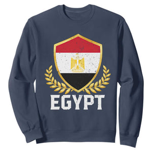 Egypt Coat of Arms Gold Shield Crest Sweatshirt Patriotic Egyptian Flag Heritage Pride TS02 Navy Print Your Wear