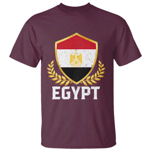 Egypt Coat of Arms Gold Shield Crest T Shirt Patriotic Egyptian Flag Heritage Pride TS02 Maroon Print Your Wear