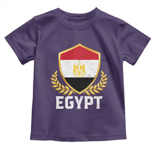 Egypt Coat of Arms Gold Shield Crest Toddler T Shirt Patriotic Egyptian Flag Heritage Pride TS02 Purple Print Your Wear