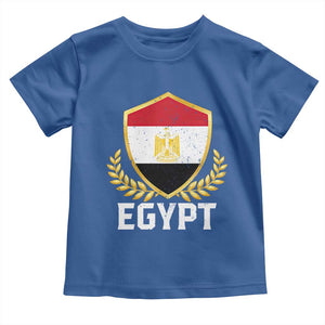 Egypt Coat of Arms Gold Shield Crest Toddler T Shirt Patriotic Egyptian Flag Heritage Pride TS02 Royal Blue Print Your Wear