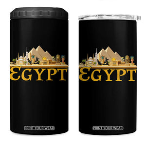 Ancient Egypt Pyramids Sphinx Graphic 4 in 1 Can Cooler Tumbler Vintage Egypt Anubis History Buff Travel Souvenir TS02 One Size: 16 oz Black Print Your Wear