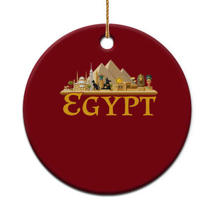 Ancient Egypt Pyramids Sphinx Graphic Ceramic Ornament Vintage Egypt Anubis History Buff Travel Souvenir TS02 1pc Red Print Your Wear