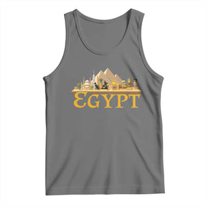 Ancient Egypt Pyramids Sphinx Graphic Tank Top Vintage Egypt Anubis History Buff Travel Souvenir TS02 Black Heather Print Your Wear