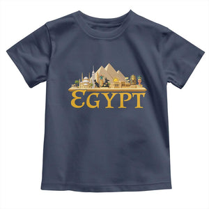 Ancient Egypt Pyramids Sphinx Graphic Toddler T Shirt Vintage Egypt Anubis History Buff Travel Souvenir TS02 Navy Print Your Wear