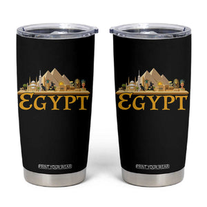 Ancient Egypt Pyramids Sphinx Graphic Tumbler Cup Vintage Egypt Anubis History Buff Travel Souvenir TS02 Black Print Your Wear