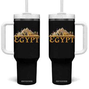 Ancient Egypt Pyramids Sphinx Graphic Tumbler With Handle Vintage Egypt Anubis History Buff Travel Souvenir TS02 One Size: 40 oz Black Print Your Wear