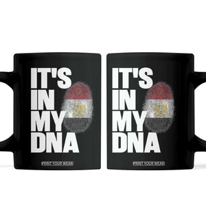 Egypt It's In My DNA Flag Fingerprint Graphic Coffee Mug Egyptian Heritage Pride Roots TS02 Black Print Your Wear