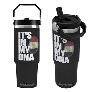 Egypt It's In My DNA Flag Fingerprint Graphic Flip Straw Tumbler Egyptian Heritage Pride Roots TS02 One Size: 30 oz Black Print Your Wear
