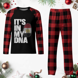 Egypt It's In My DNA Flag Fingerprint Graphic Plaid Pajama Set Egyptian Heritage Pride Roots TS02 Buffalo Plaid Print Your Wear