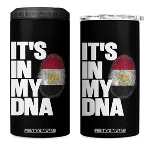 Egypt It's In My DNA Flag Fingerprint Graphic 4 in 1 Can Cooler Tumbler Egyptian Heritage Pride Roots TS02 One Size: 16 oz Black Print Your Wear