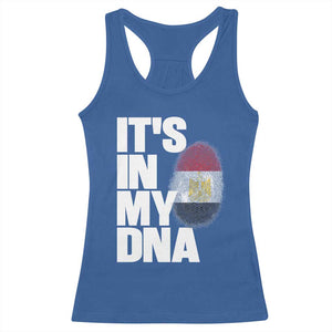 Egypt It's In My DNA Flag Fingerprint Graphic Racerback Tank Top Egyptian Heritage Pride Roots TS02 Royal Blue Print Your Wear