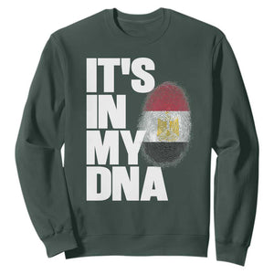 Egypt It's In My DNA Flag Fingerprint Graphic Sweatshirt Egyptian Heritage Pride Roots TS02 Dark Forest Green Print Your Wear