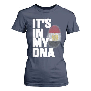 Egypt It's In My DNA Flag Fingerprint Graphic T Shirt For Women Egyptian Heritage Pride Roots TS02 Navy Print Your Wear