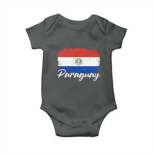 Vintage Paraguay Flag Paraguaya Heritage Pride Roots Baby Onesie TS02 Dark Heather Print Your Wear