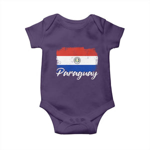 Vintage Paraguay Flag Paraguaya Heritage Pride Roots Baby Onesie TS02 Purple Print Your Wear