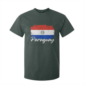 Vintage Paraguay Flag Paraguaya Heritage Pride Roots T Shirt For Kid TS02 Dark Forest Green Print Your Wear