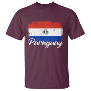 Vintage Paraguay Flag Paraguaya Heritage Pride Roots T Shirt TS02 Maroon Print Your Wear