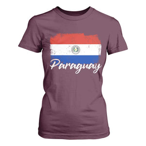 Vintage Paraguay Flag Paraguaya Heritage Pride Roots T Shirt For Women TS02 Maroon Print Your Wear