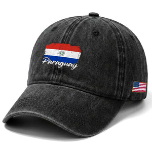 Vintage Paraguay Flag Paraguaya Heritage Pride Roots Washed Cotton Baseball Cap TS02 Print Your Wear
