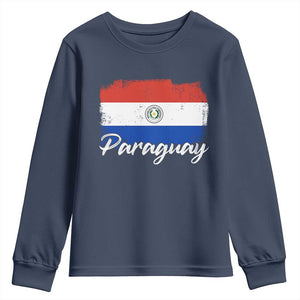 Vintage Paraguay Flag Paraguaya Heritage Pride Roots Youth Sweatshirt TS02 Navy Print Your Wear