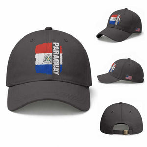 Paraguay Proud Roots Vintage Paraguaya Flag Heritage Pride Baseball Cap TS02 Baseball Cap Universal Fit Dark Gray Print Your Wear