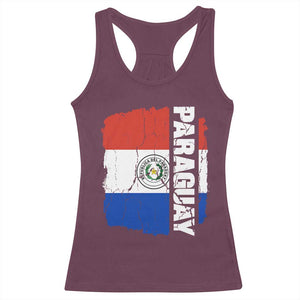 Paraguay Proud Roots Vintage Paraguaya Flag Heritage Pride Racerback Tank Top TS02 Maroon Print Your Wear