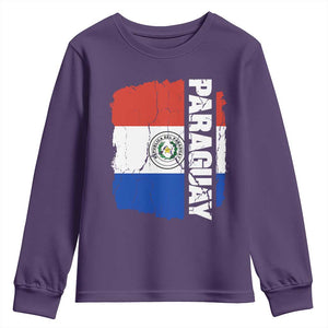 Paraguay Proud Roots Vintage Paraguaya Flag Heritage Pride Youth Sweatshirt TS02 Purple Print Your Wear