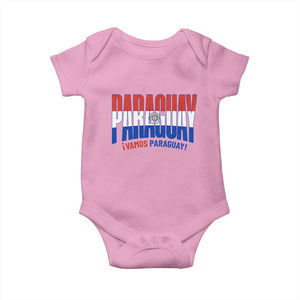 Vamos Paraguay Long Live Soccer Cheer Baby Onesie Patriotic Paraguaya Futbol Football Fans Pride TS02 Light Pink Print Your Wear