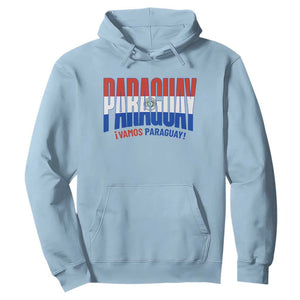 Vamos Paraguay Long Live Soccer Cheer Hoodie Patriotic Paraguaya Futbol Football Fans Pride TS02 Light Blue Print Your Wear