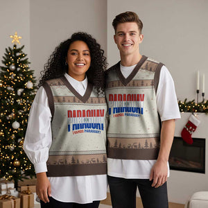 Vamos Paraguay Long Live Soccer Cheer V-Neck Knit Sweater Vest Patriotic Paraguaya Futbol Football Fans Pride TS02 Mocha Mousse Print Your Wear