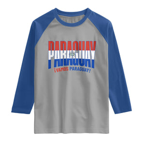 Vamos Paraguay Long Live Soccer Cheer Raglan Shirt Patriotic Paraguaya Futbol Football Fans Pride TS02 Sport Gray Royal Print Your Wear