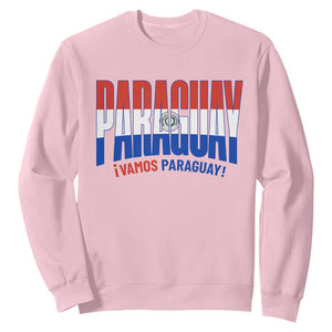 Vamos Paraguay Long Live Soccer Cheer Sweatshirt Patriotic Paraguaya Futbol Football Fans Pride TS02 Light Pink Print Your Wear