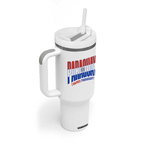 Vamos Paraguay Long Live Soccer Cheer Tumbler With Handle Patriotic Paraguaya Futbol Football Fans Pride TS02 Print Your Wear