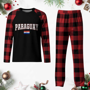 Paraguay Retro Athletic Varsity Style Plaid Pajama Set Paraguaya Flag Country Pride Heritage TS02 Buffalo Plaid Print Your Wear