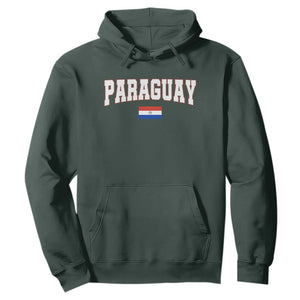 Paraguay Retro Athletic Varsity Style Hoodie Paraguaya Flag Country Pride Heritage TS02 Dark Forest Green Print Your Wear