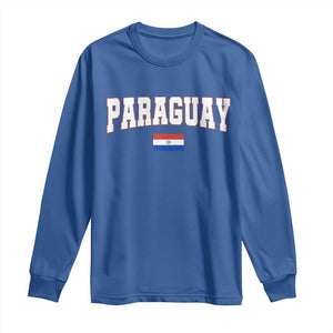 Paraguay Retro Athletic Varsity Style Long Sleeve Shirt Paraguaya Flag Country Pride Heritage TS02 Royal Blue Print Your Wear