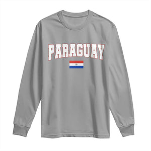 Paraguay Retro Athletic Varsity Style Long Sleeve Shirt Paraguaya Flag Country Pride Heritage TS02 Sport Gray Print Your Wear