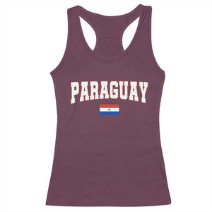 Paraguay Retro Athletic Varsity Style Racerback Tank Top Paraguaya Flag Country Pride Heritage TS02 Maroon Print Your Wear