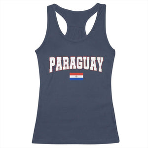 Paraguay Retro Athletic Varsity Style Racerback Tank Top Paraguaya Flag Country Pride Heritage TS02 Navy Print Your Wear