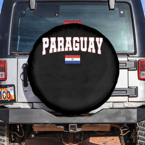 Paraguay Retro Athletic Varsity Style Spare Tire Cover Paraguaya Flag Country Pride Heritage TS02 No hole Black Print Your Wear
