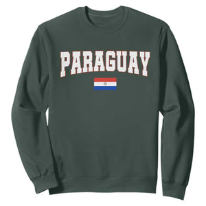 Paraguay Retro Athletic Varsity Style Sweatshirt Paraguaya Flag Country Pride Heritage TS02 Dark Forest Green Print Your Wear